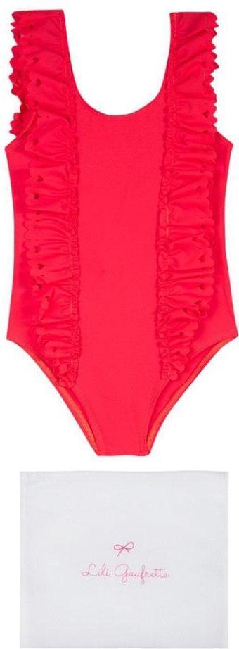 Lili Gaufrette Girls Bright Pink Swimsuit