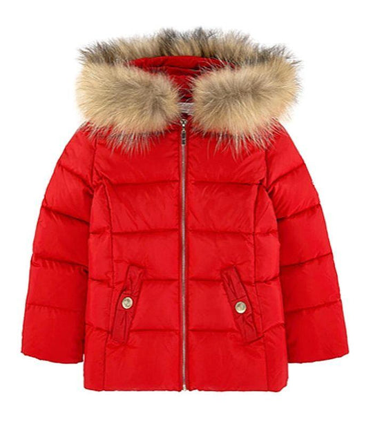 Girls Red Padded Down Jacket