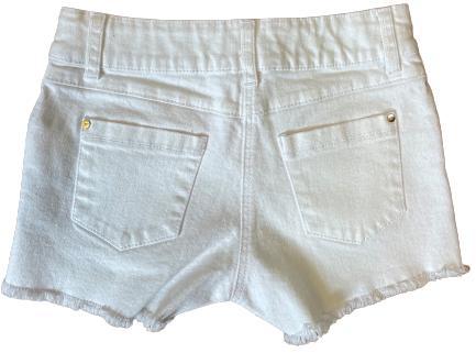 Lili Gaufrette Girls White Denim Frayed Shorts
