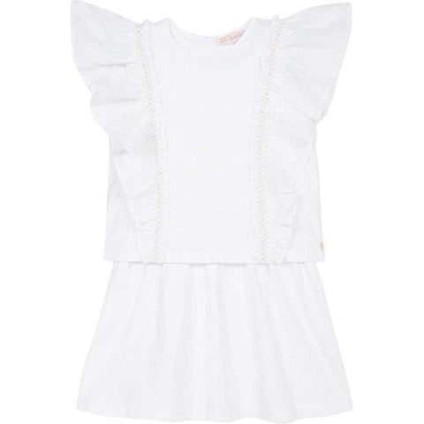 Lili Gaufrette Girls White Dress
