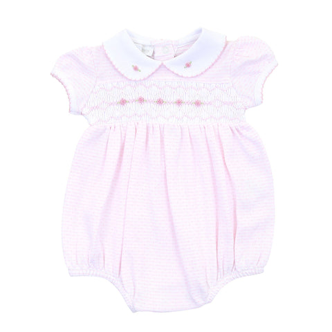 Magnolia Baby Girls Maddy and Michael's Classics Smocked Collared Bubble