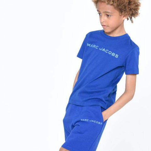 Marc Jacobs Boys Blue Cotton Logo Shorts