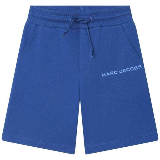 Boys Blue Cotton Logo Shorts