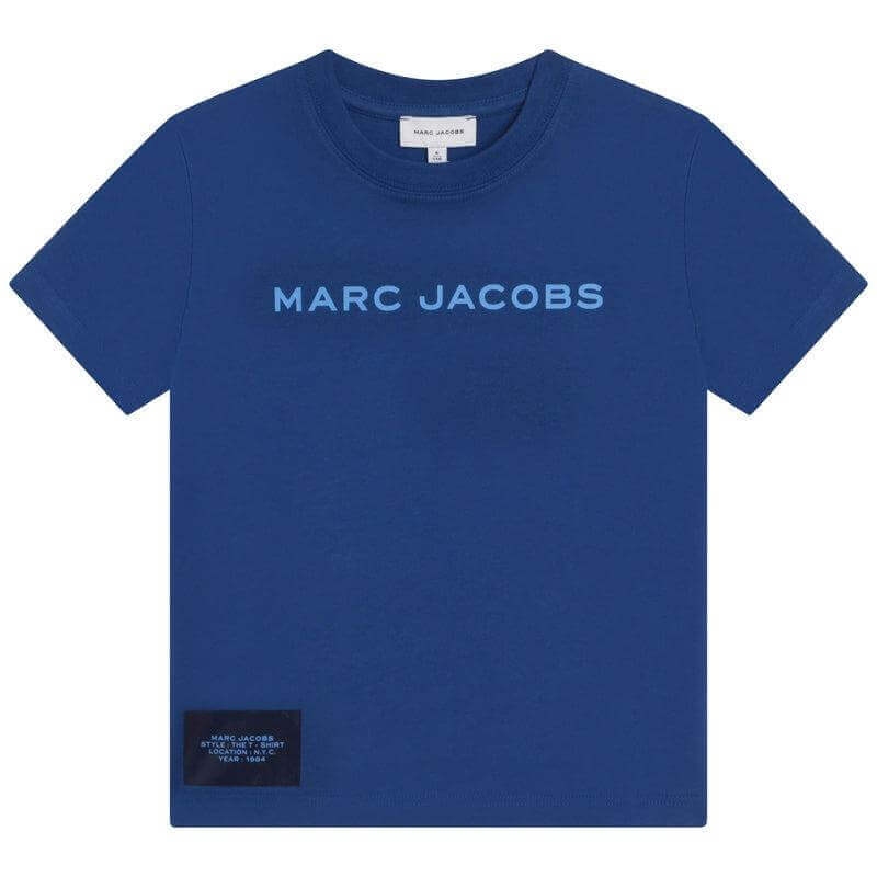 Marc Jacobs Boys Blue Cotton Logo T-shirt