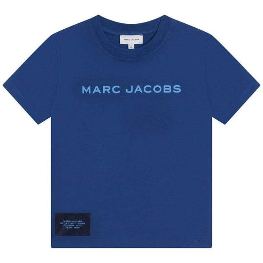 Boys Blue Cotton Logo T-shirt