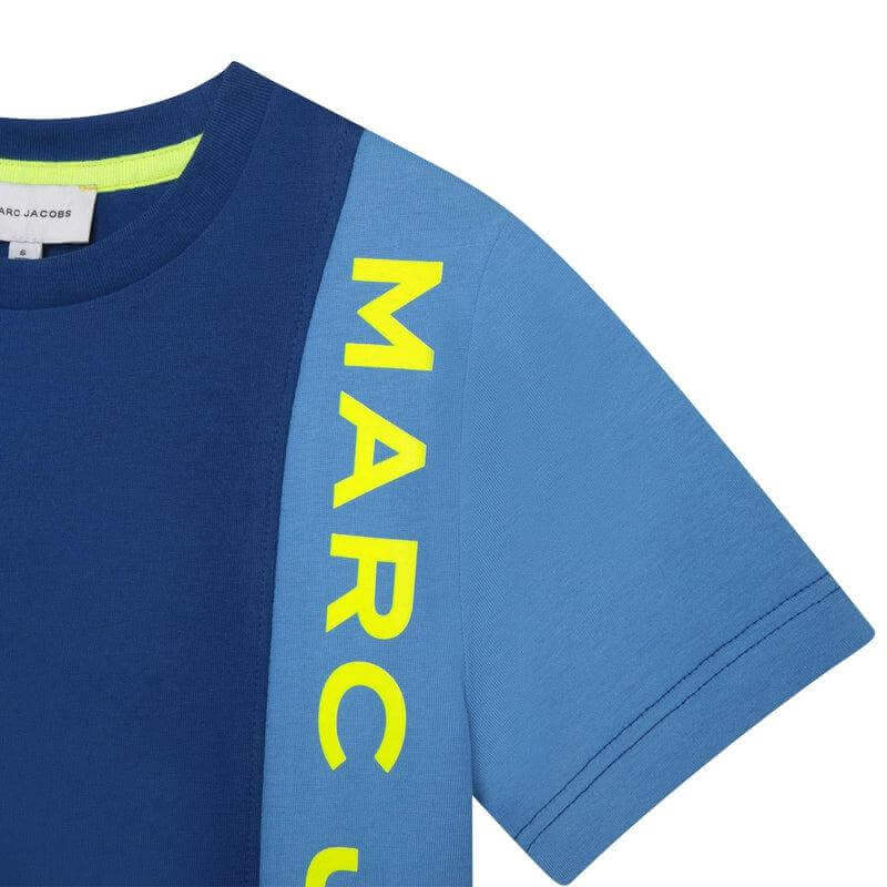 Marc Jacobs Boys Blue Vertical Logo T-shirt