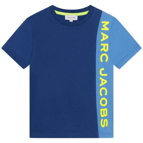 Marc Jacobs Boys Blue Vertical Logo T-shirt