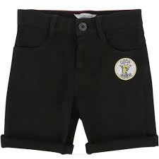 Marc Jacobs Boys Embroidered Logo Badge Black Denim Shorts