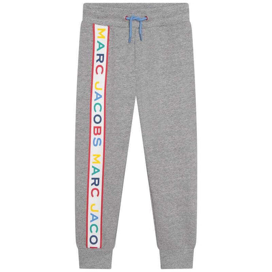 Boys Grey Verical Logo Jogging Bottoms