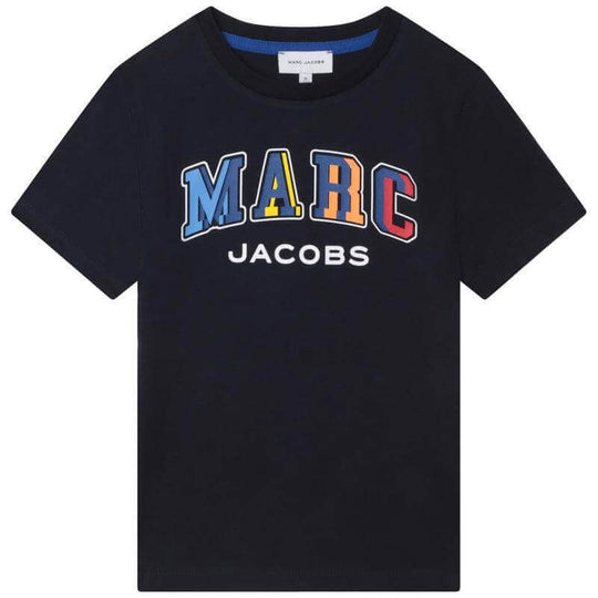 Boys Navy Cotton Logo T-shirt