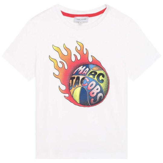 Boys White Basketball T-shirt