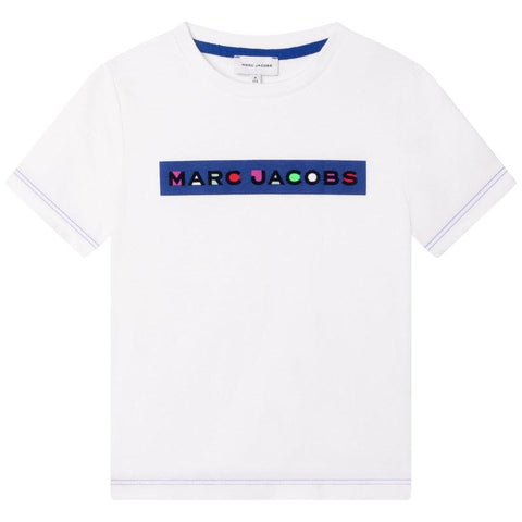 Marc Jacobs Boys White Multi Colour Logo T-Shirt