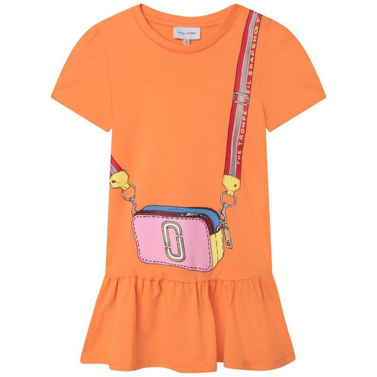 Girls Orange Snapshot Bag Dress