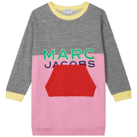 Marc Jacobs Girls Pink Colour Block Long Sleeved Dress