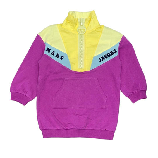 Girls Pink High Neck Long Sleeved Dress