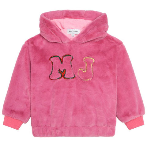 Marc Jacobs Girls Pink Mj Faux Fur Hoodie