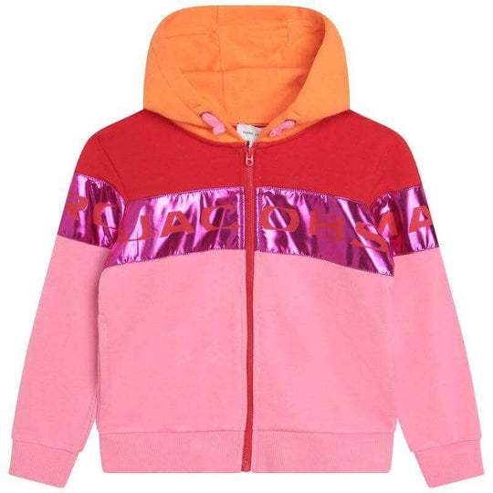 Girls Pink Metalic Hoodie