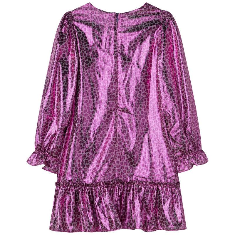 Marc Jacobs Girls Purple Snashot Bag Long Sleeved Dress