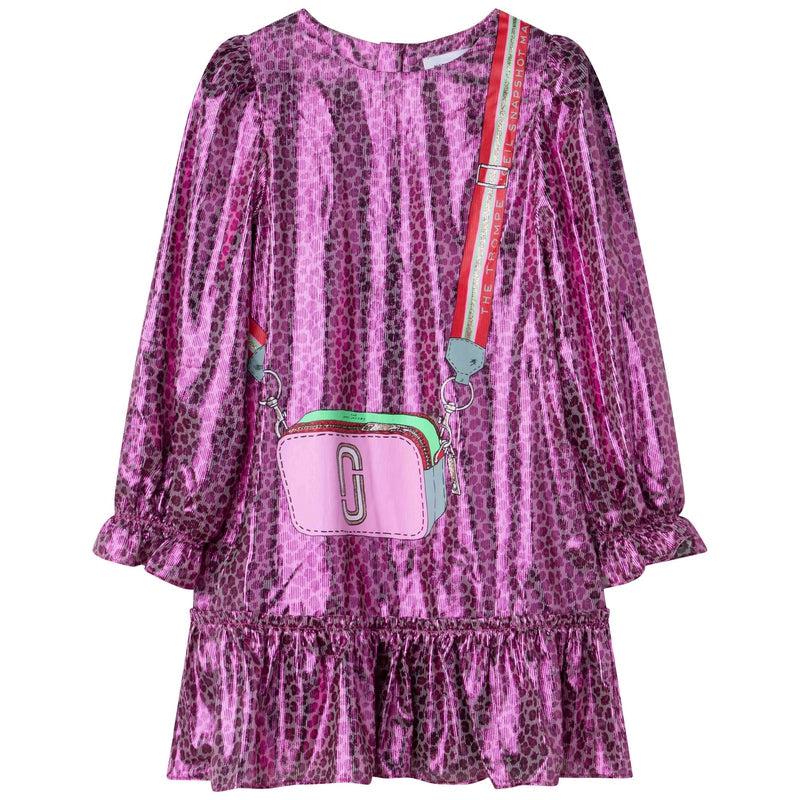 Marc Jacobs Girls Purple Snashot Bag Long Sleeved Dress