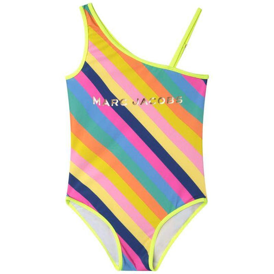 Girls Stripe Swimming Costume