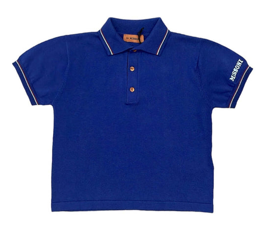 Boys Navy Knit Polo