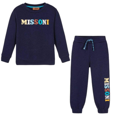 Missoni Kids Boys Navy Logo Sweatshirt Set