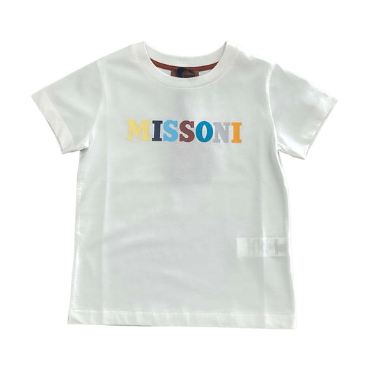Boys White Multi Logo T-Shirt