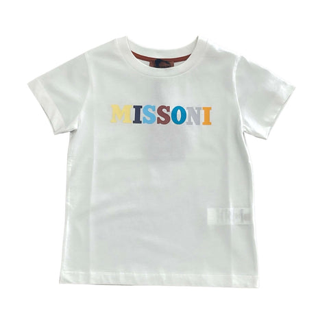 Missoni Kids Boys White Multi Logo T-Shirt