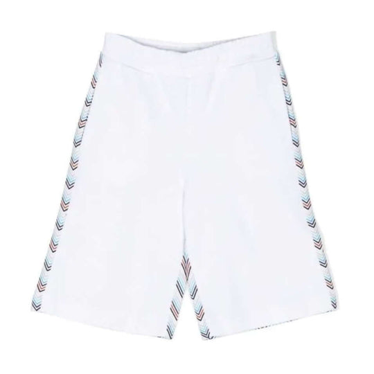 Boys White Zig Zag Short