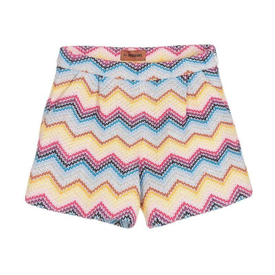 Girls Multi Zig Zag Woven Short