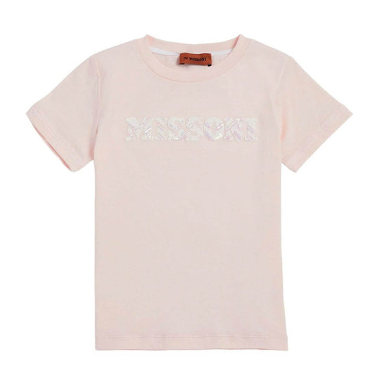 Girls Pink Sequin Logo T-Shirt