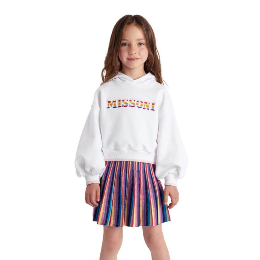 Missoni Kids Girls White Logo Hoodie