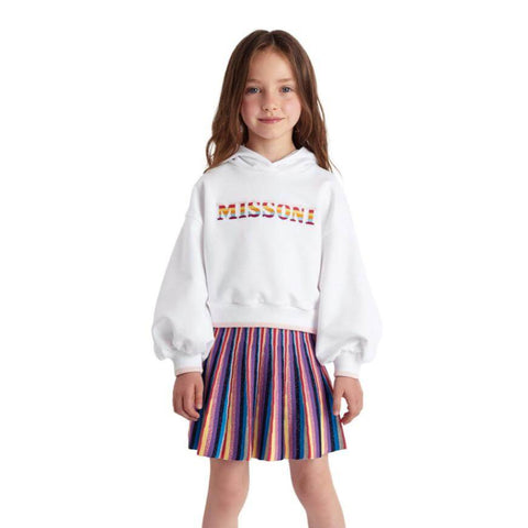 Missoni Kids Girls White Logo Hoodie