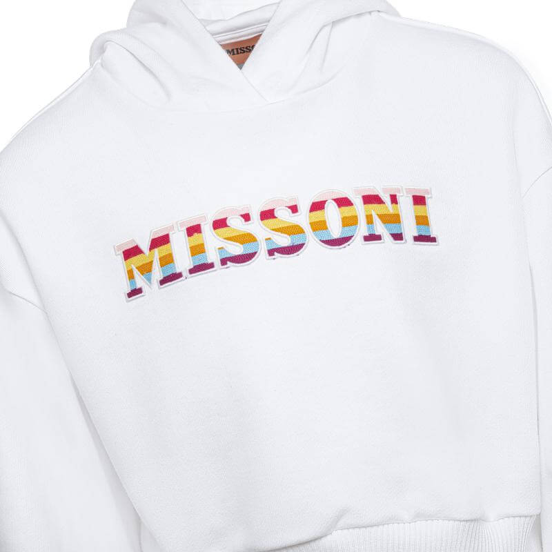 Missoni Kids Girls White Logo Hoodie