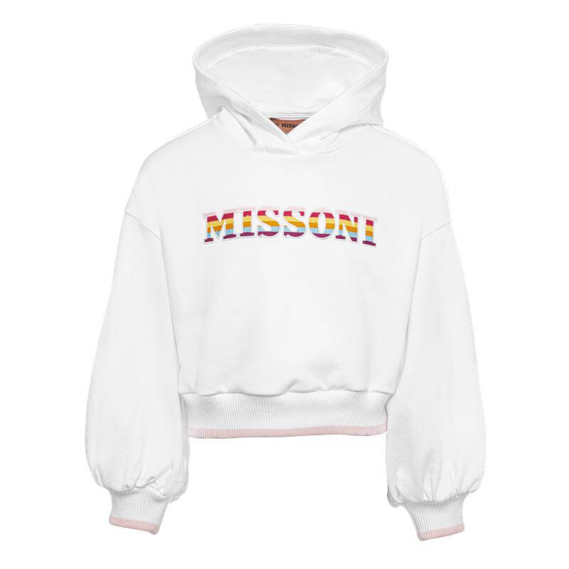 Missoni Kids Girls White Logo Hoodie