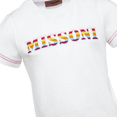 Missoni Kids Girls White Logo T-Shirt