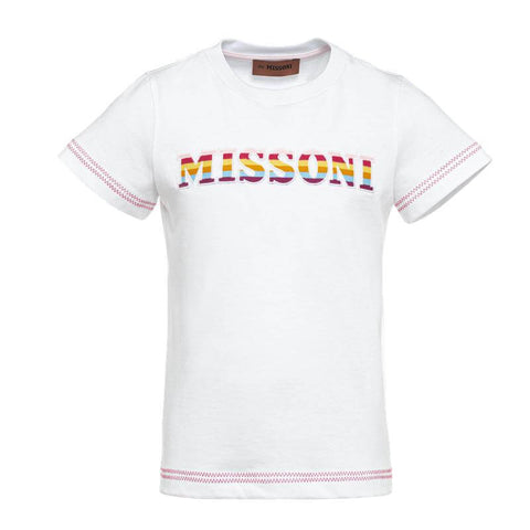 Missoni Kids Girls White Logo T-Shirt