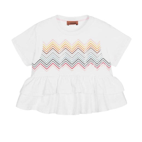 Missoni Kids Girls White Zig Zag Tunic