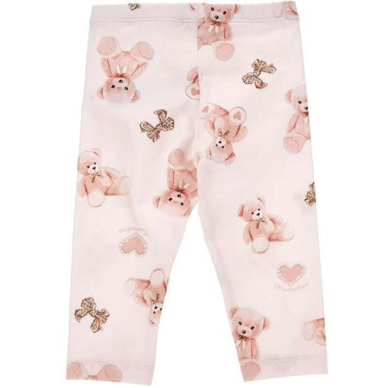 Monnalisa Baby Girls Pink Bear Leggings
