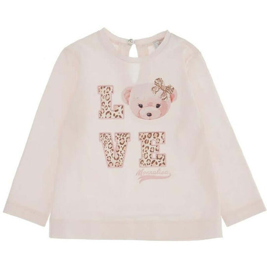 Baby Girls Pink Bear  Love T-Shirt