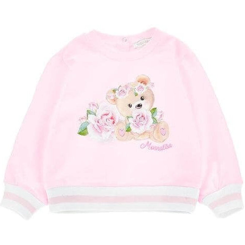 Monnalisa Baby Girls Pink Bear Sweater