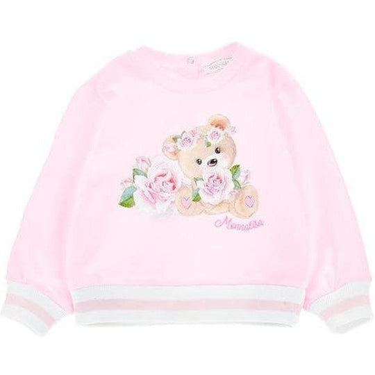 Baby Girls Pink Bear Sweater