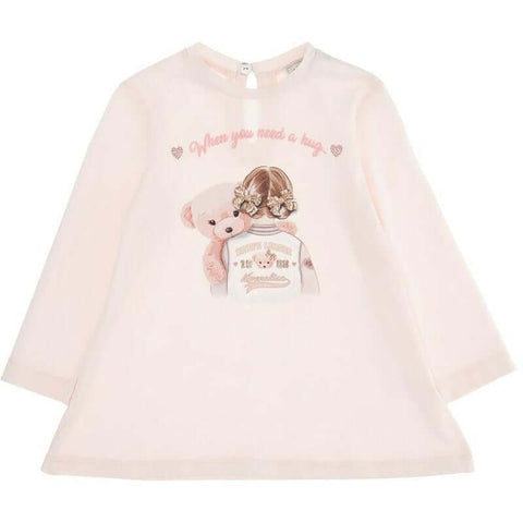 Monnalisa Baby Girls Pink Bear T-Shirt