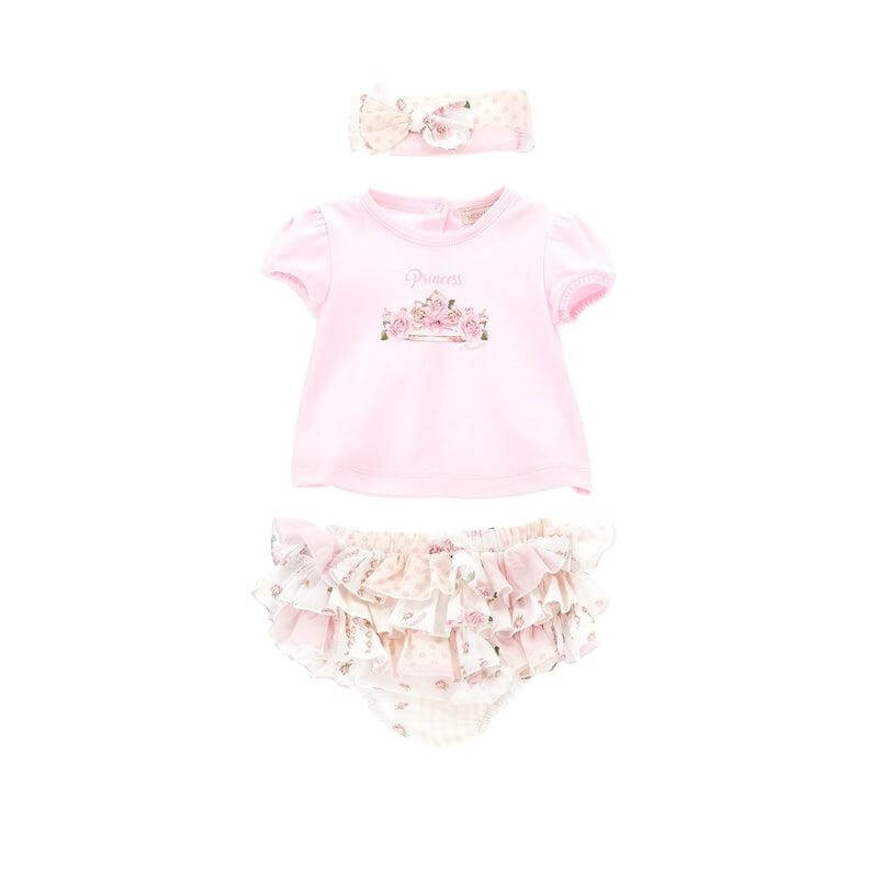 Monnalisa Baby Girls Pink Rose Set