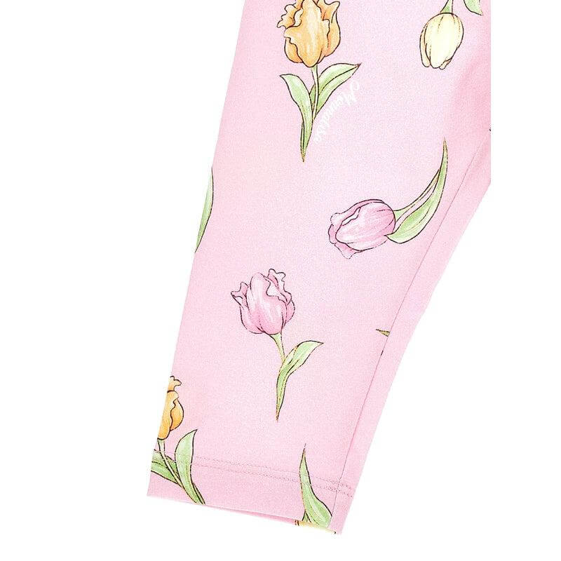 Monnalisa Baby Girls Pink Tulip Leggings