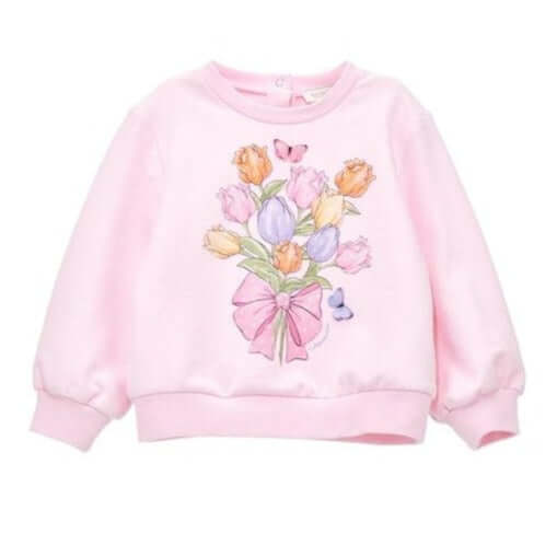 Monnalisa Baby Girls Pink Tulip Sweater