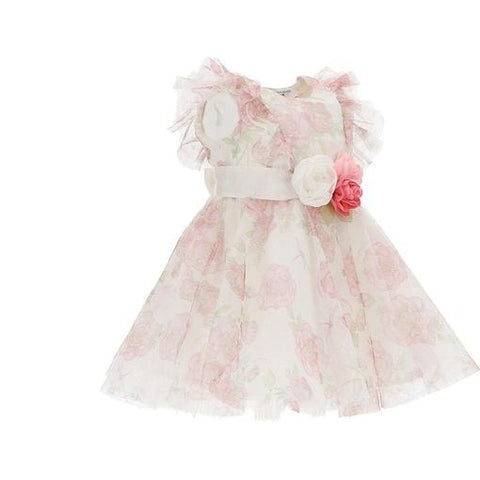 Monnalisa Baby Girls Tulle Floral Dress