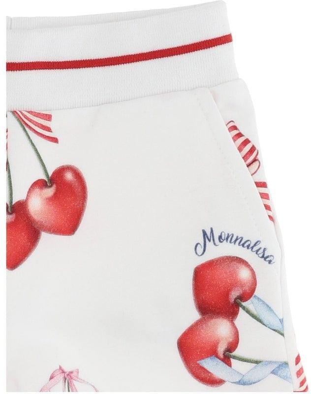 Monnalisa Baby Girls White Cherry Shorts