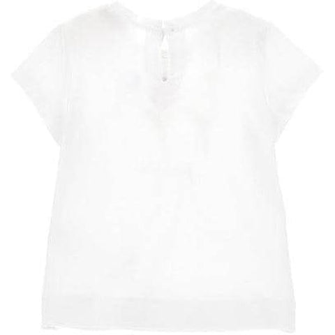 Monnalisa Baby Girls White Flower T-Shirt