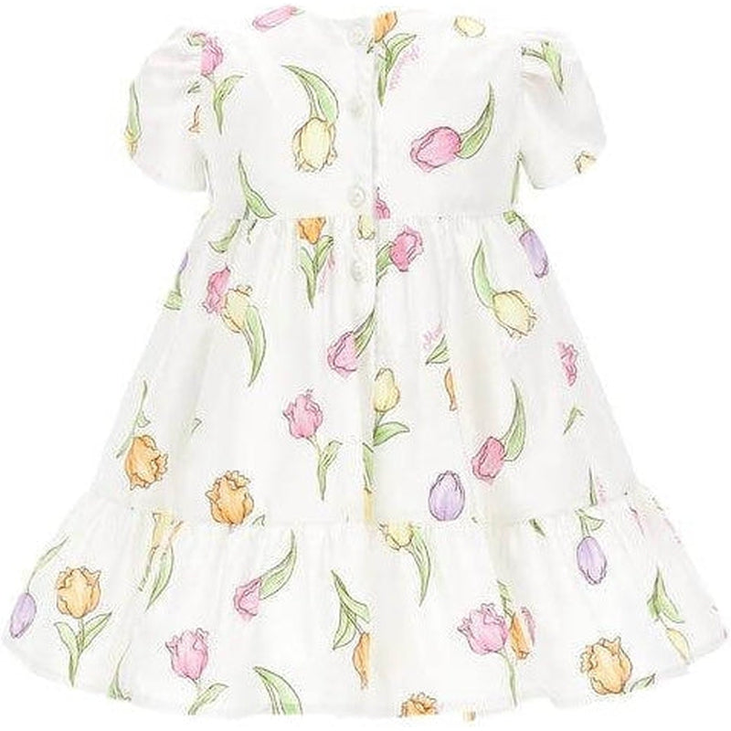 Monnalisa Baby Girls White Tulip Dress